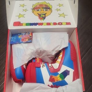 Rainbow Graphic Men’s Rain & Snow Boots - Blue/Red/White